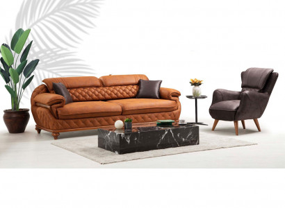 Modern living room complete set three-seater sofa couch armchair luxury furniture